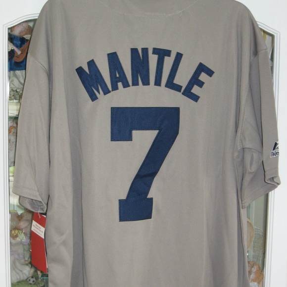 NEW MITCHELL & NESS NEW YORK YANKEES #7 MICKEY MANTLE GRAY XL JERSEY A BEAUTY - Picture 5 of 6